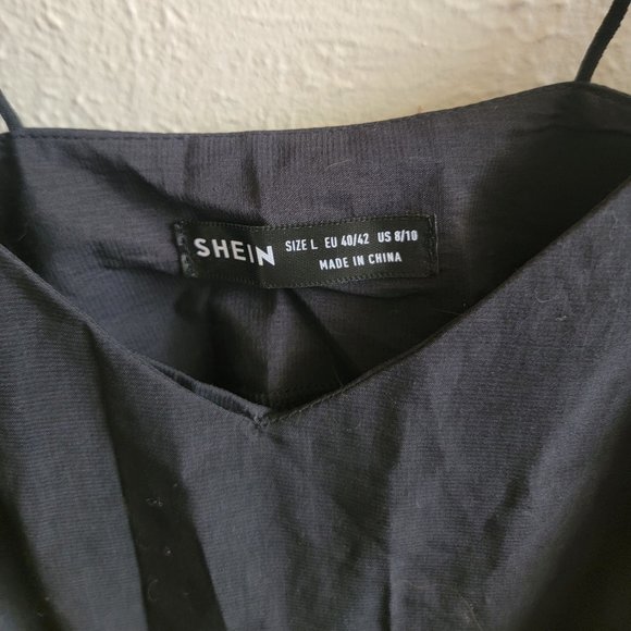 Black String Strap V Neck Blouse Tank Top - Picture 2 of 5